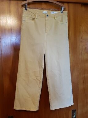 J. Jill Denim High-Rise Full Leg Crop Jeans in Goldenrod Yellow